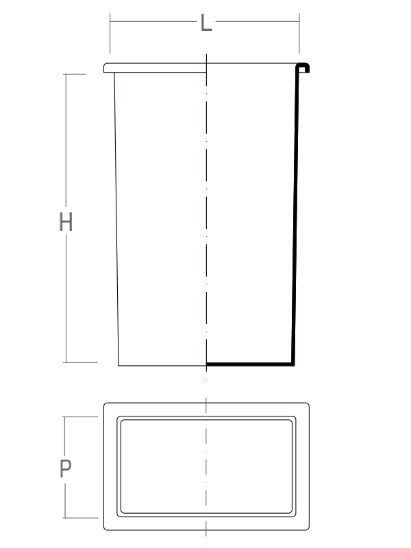 Linea Nuove Forme Rettangolare 26 x 13 x13